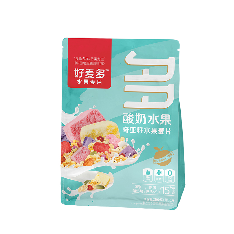 好麦多（HONlife）酸奶水果奇亚籽水果麦片330g （单位：袋） 蓝色
